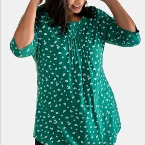 Ulla Popken Paisley Pintuck Swing Tunic 20 22